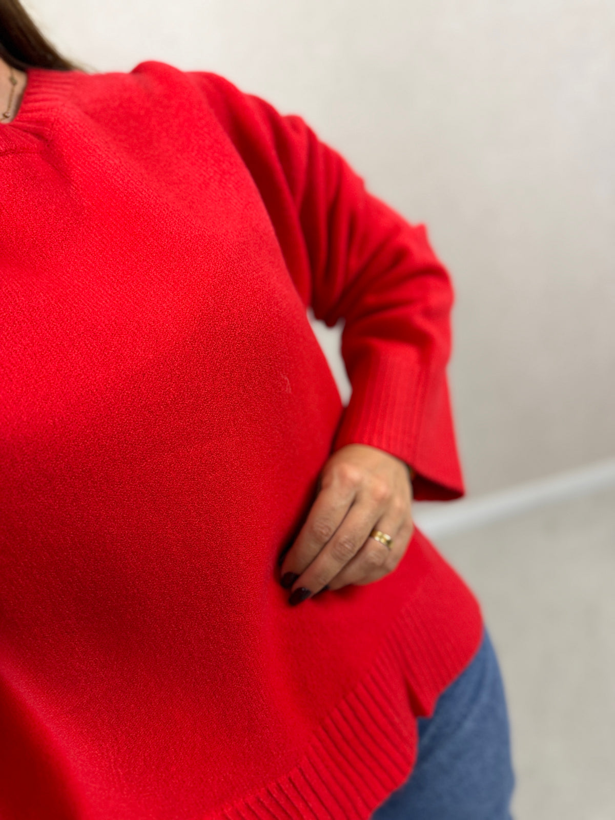 Camisola de Malha Oversized Vermelha