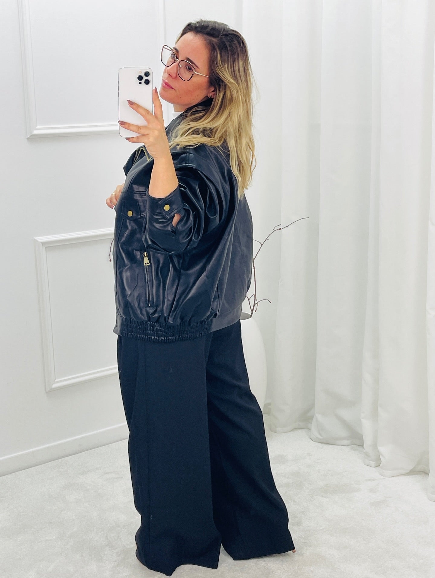 CASACO BIKER ECOPELE PRETO