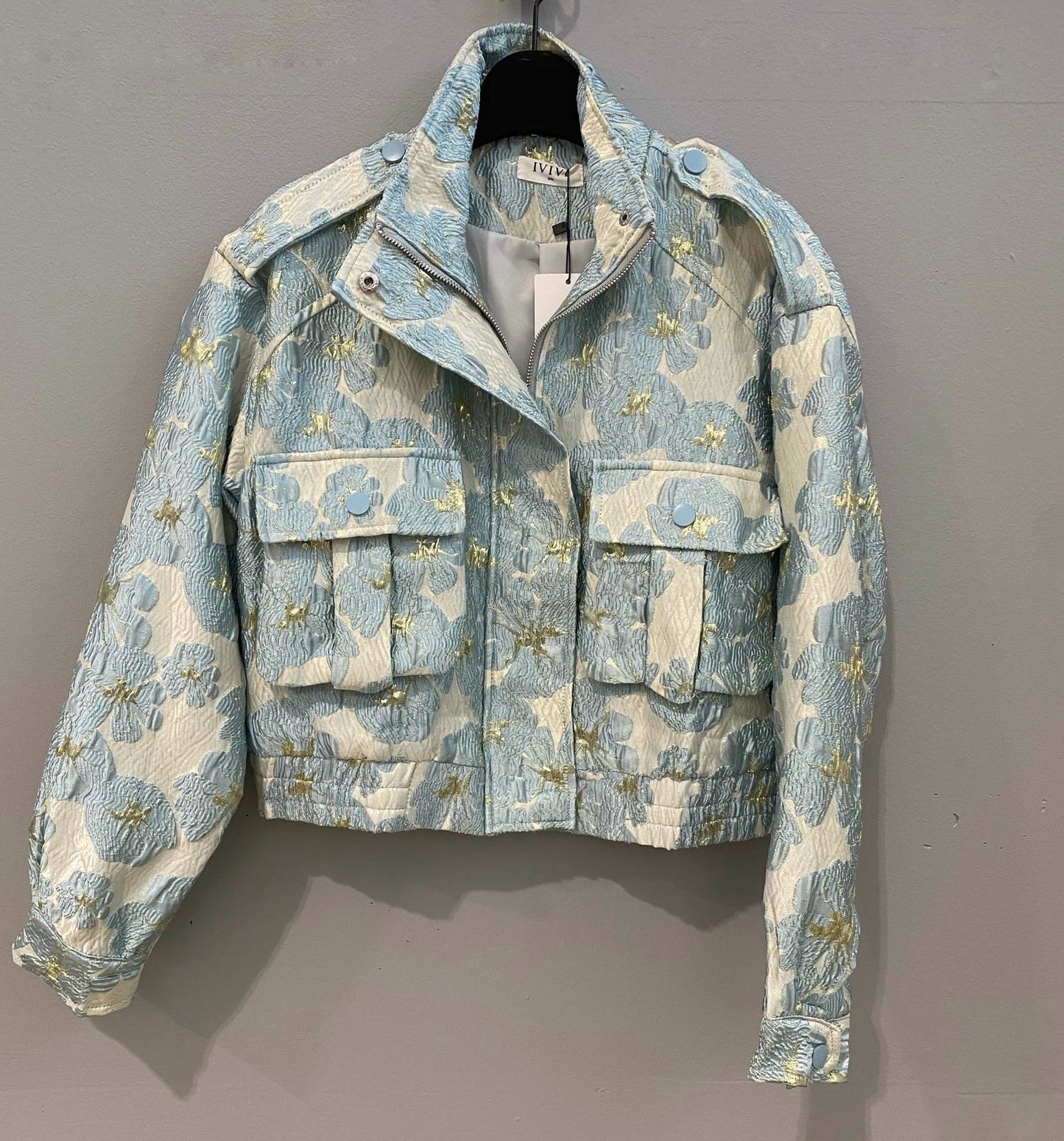 BOMBER TEXTURA AZUL