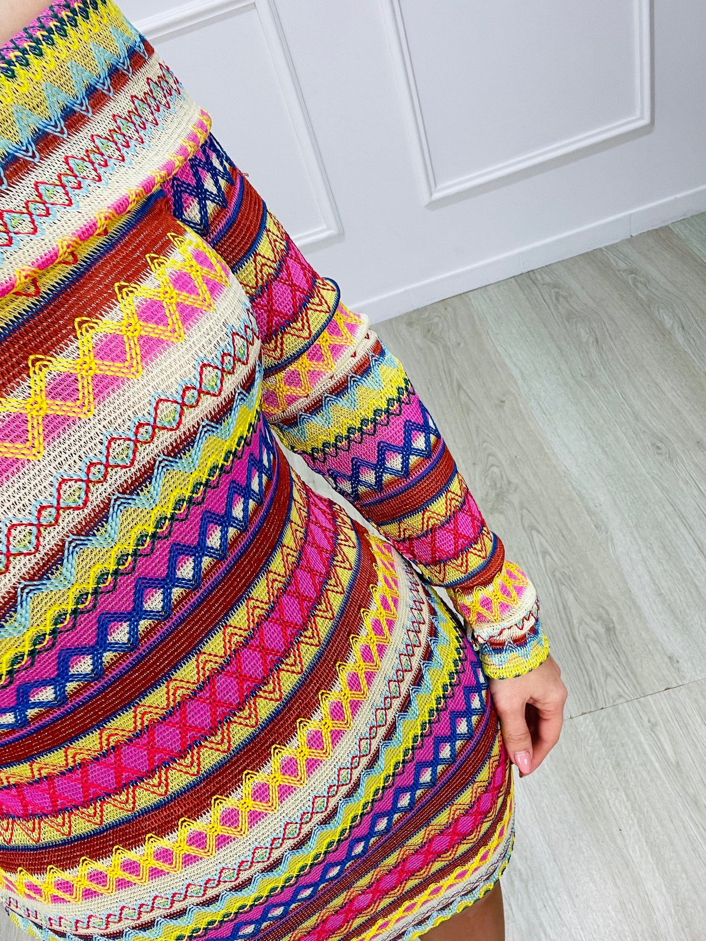 TRICOLOR MESH DRESS