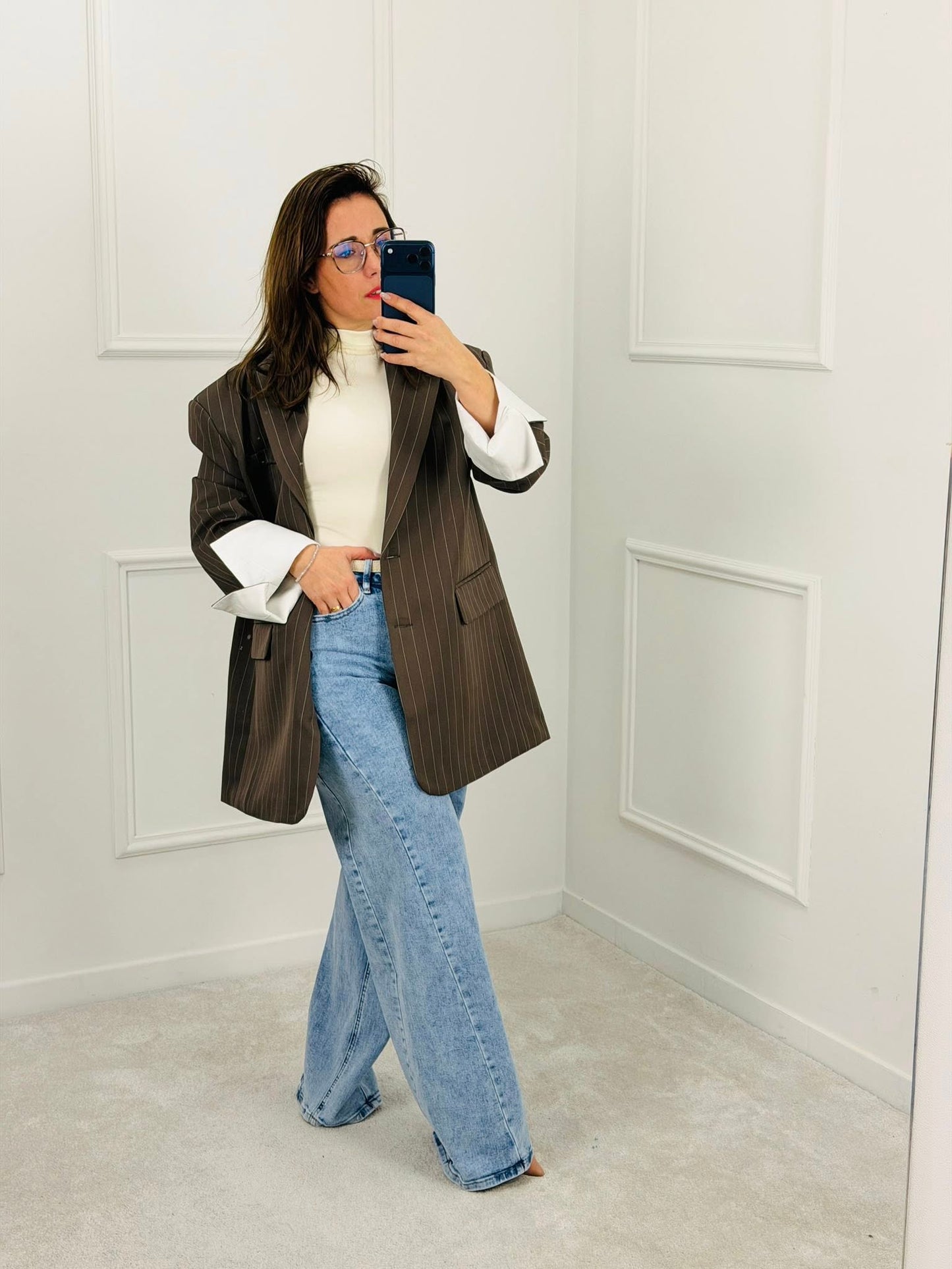 BLAZER STRIPES CASTANHO