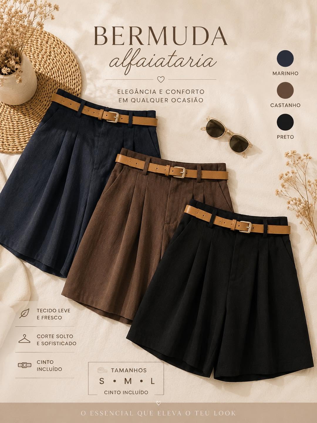 Bermuda de Alfaiataria com Cinto