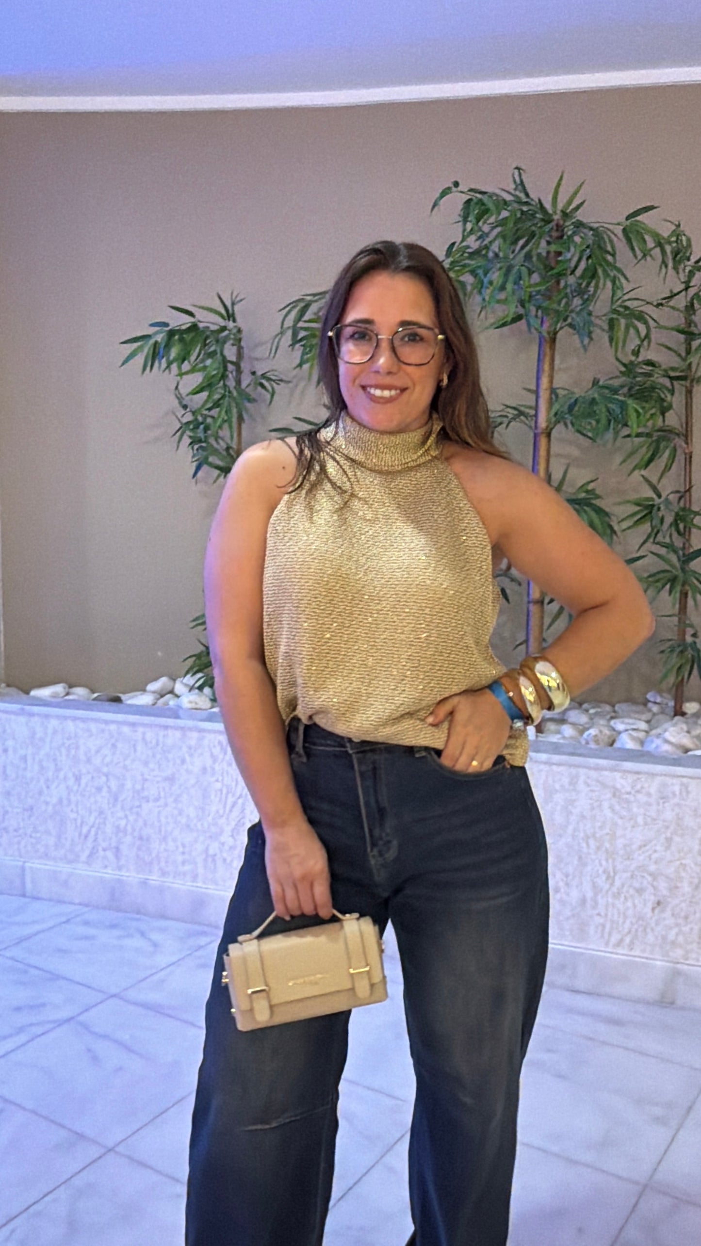 TOP HALTER GOLD