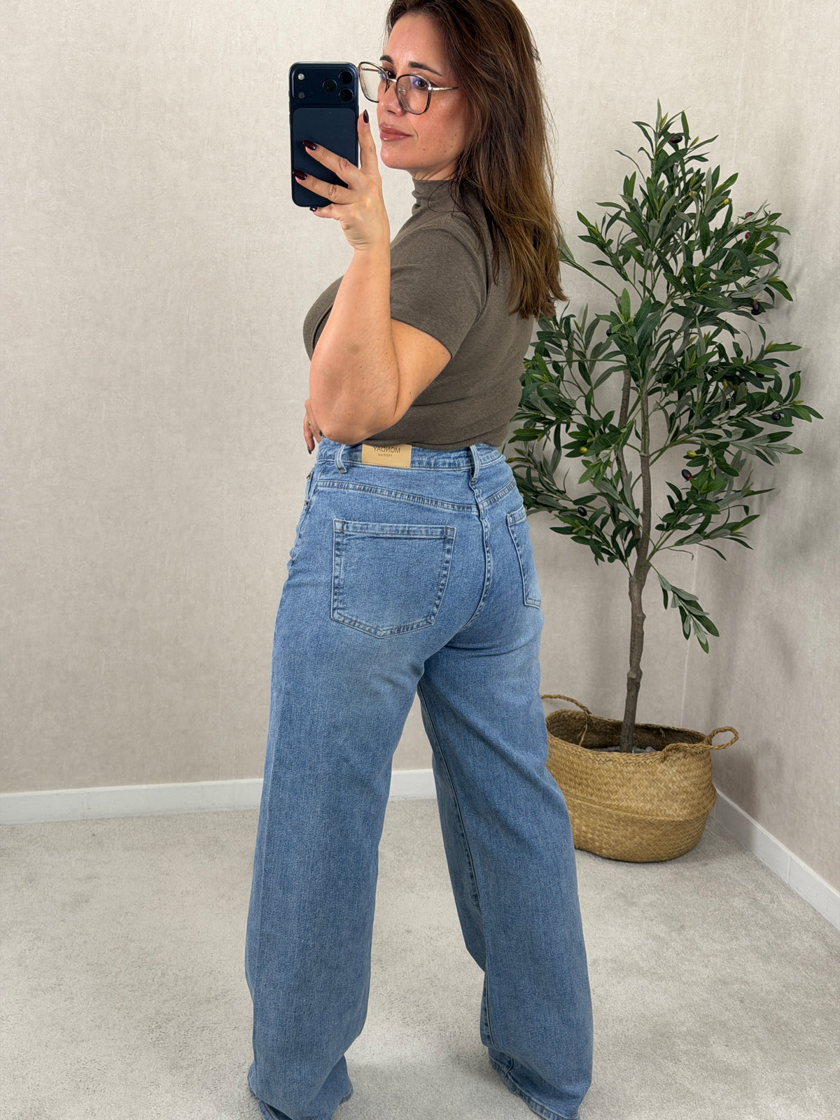 Calça de Ganga Wide Leg Clara Monday