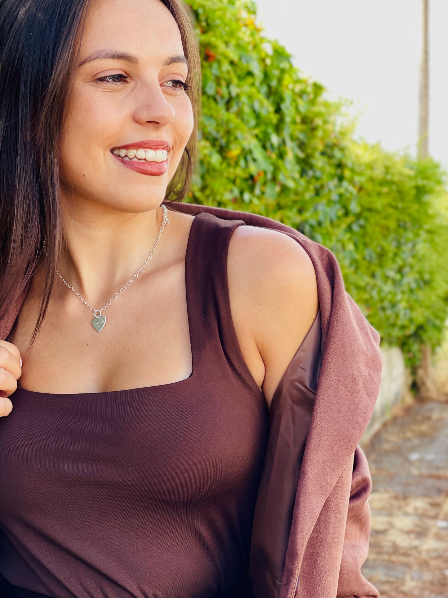 BASIC BROWN SQUARE NECKLINE TOP