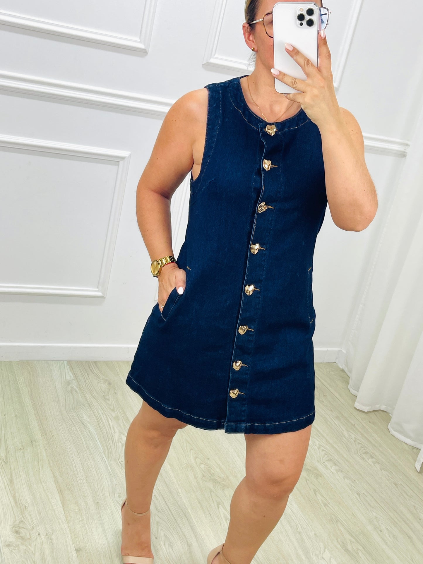 VESTIDO GANGA CURTO CORTE RETO