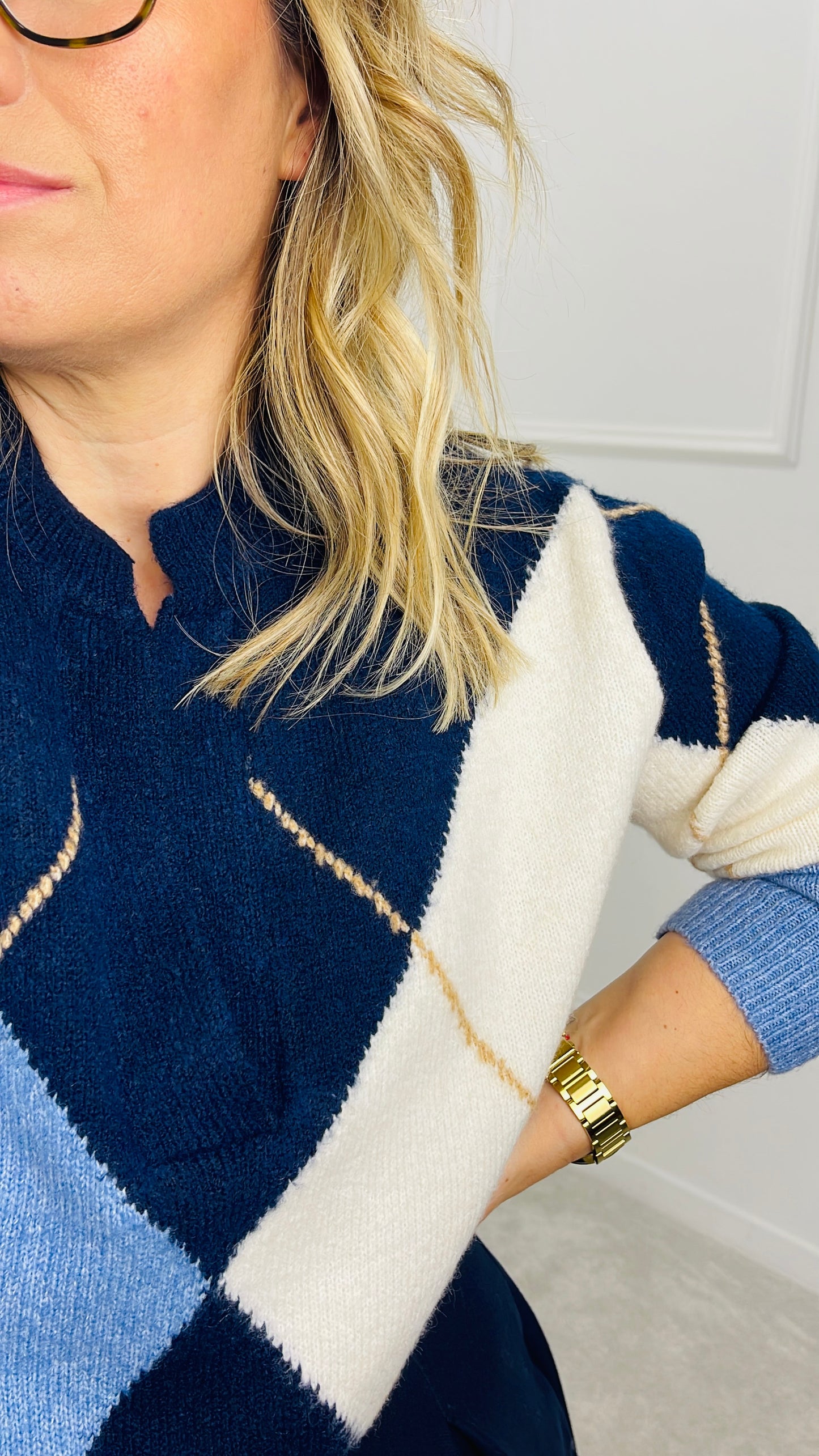 CAMISOLA MALHA AZUL MARINHO EFEITO CAMISA