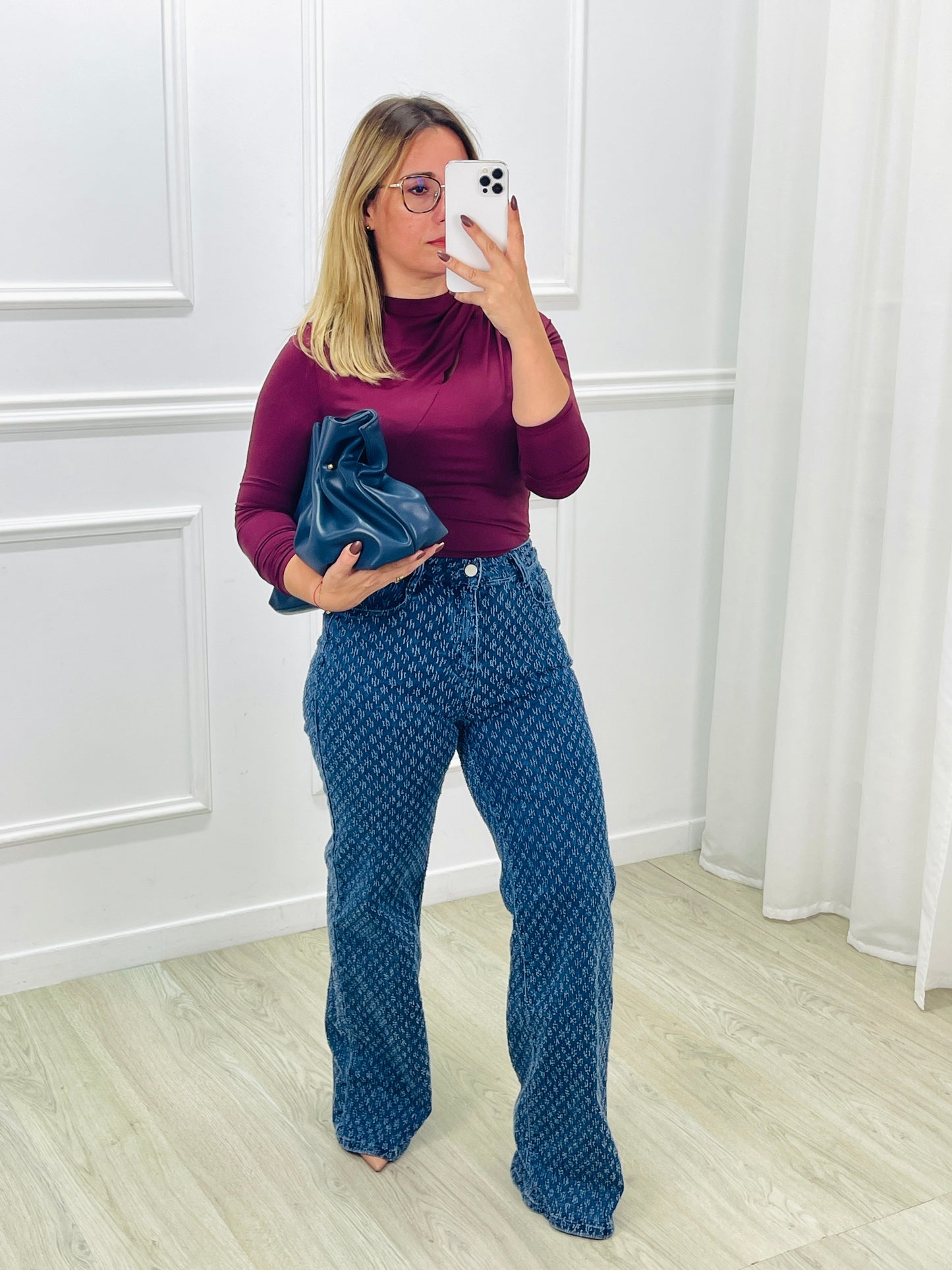 CALÇA GANGA COM TEXTURA
