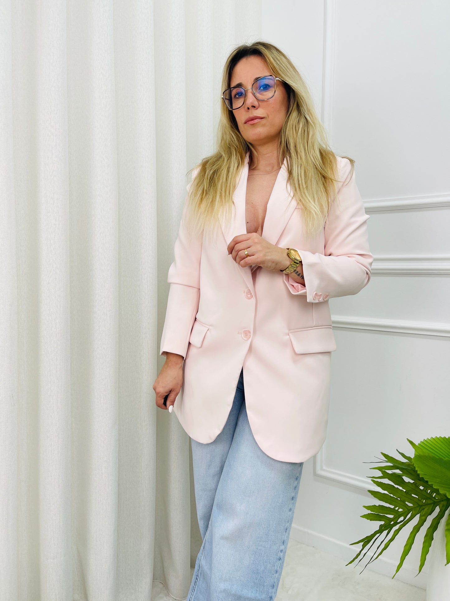 BLAZER OVERSIZED ROSA MOCHY