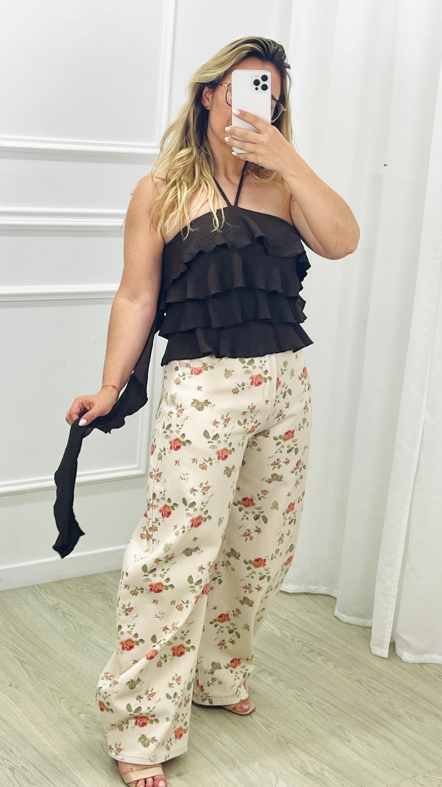 CALÇA FLORAL BALOON