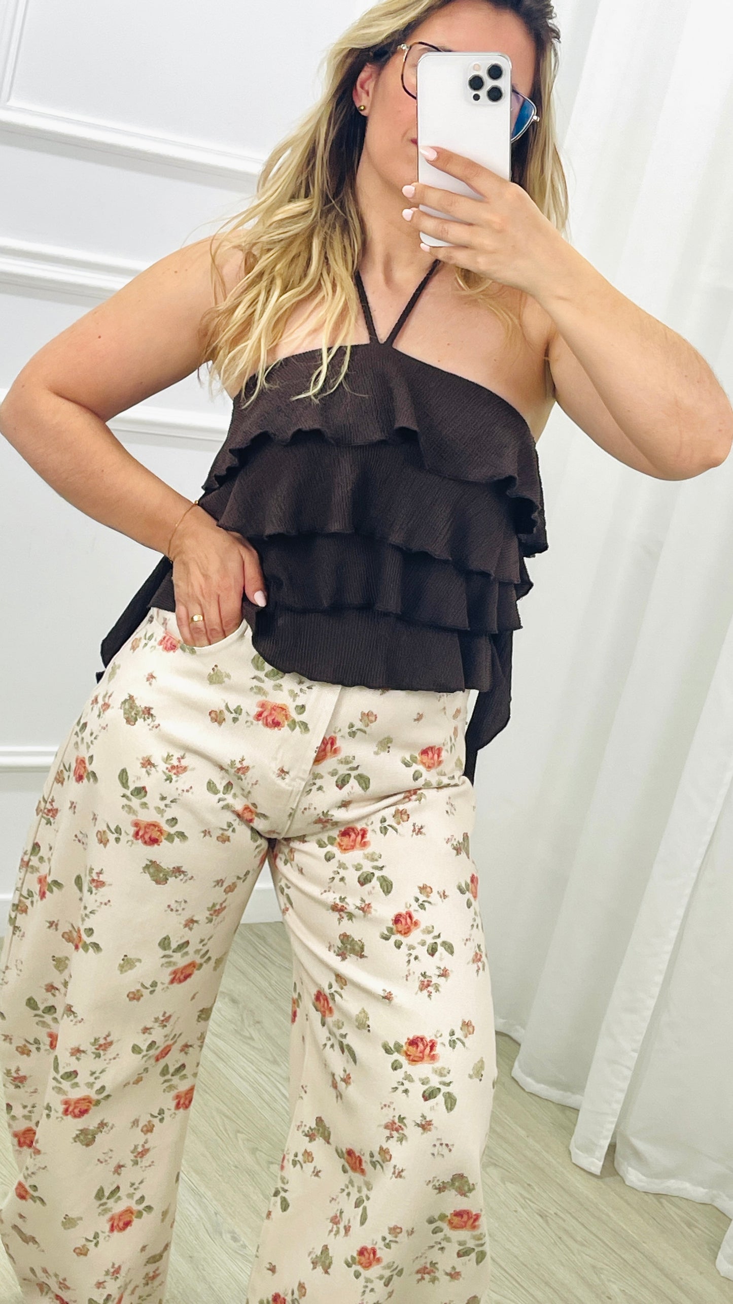 CALÇA FLORAL BALOON