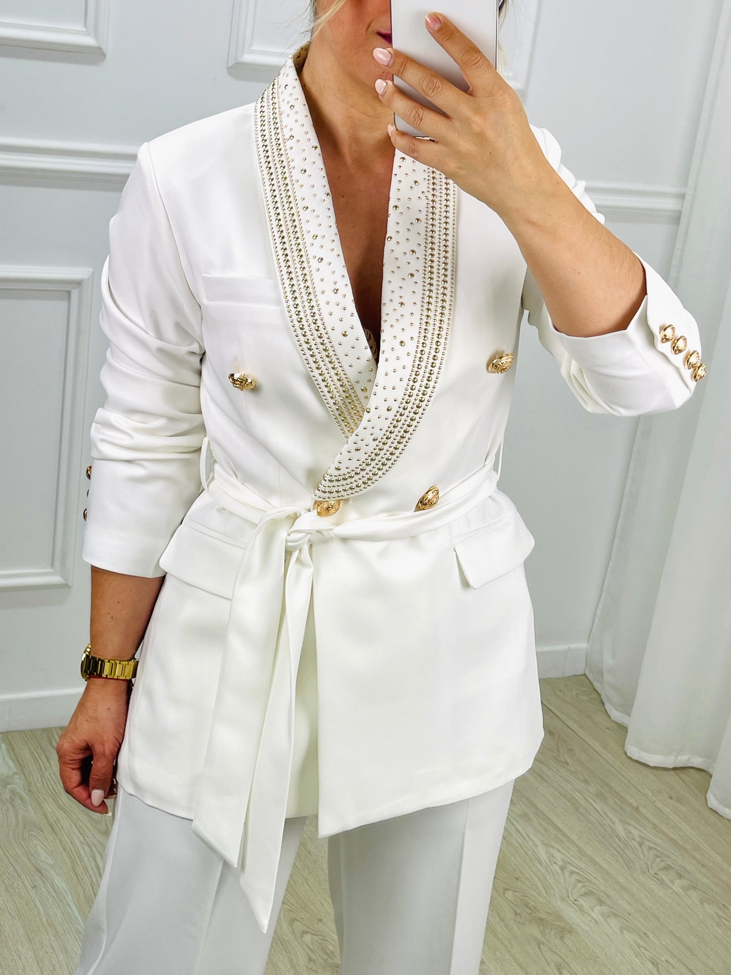CONJUNTO BLAZER E CALÇA BRANCO