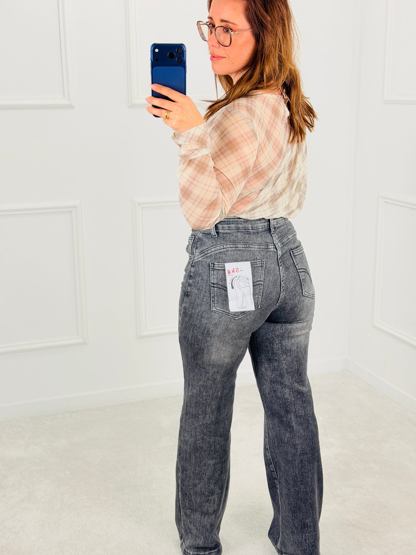 CALÇA STRAIGHT LEG CINZA