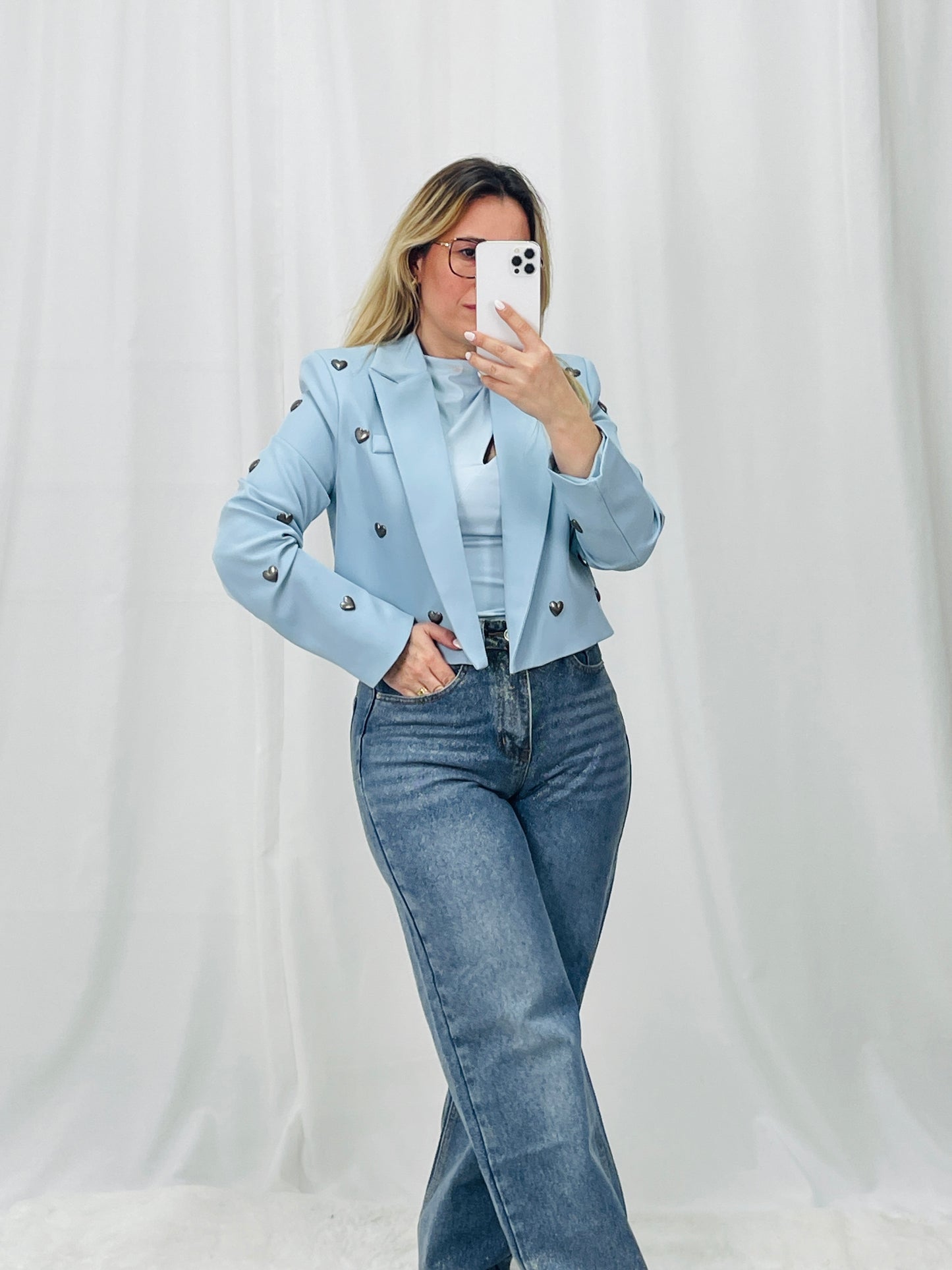 BLAZER CURTO COM CORAÇÕES MOCHY