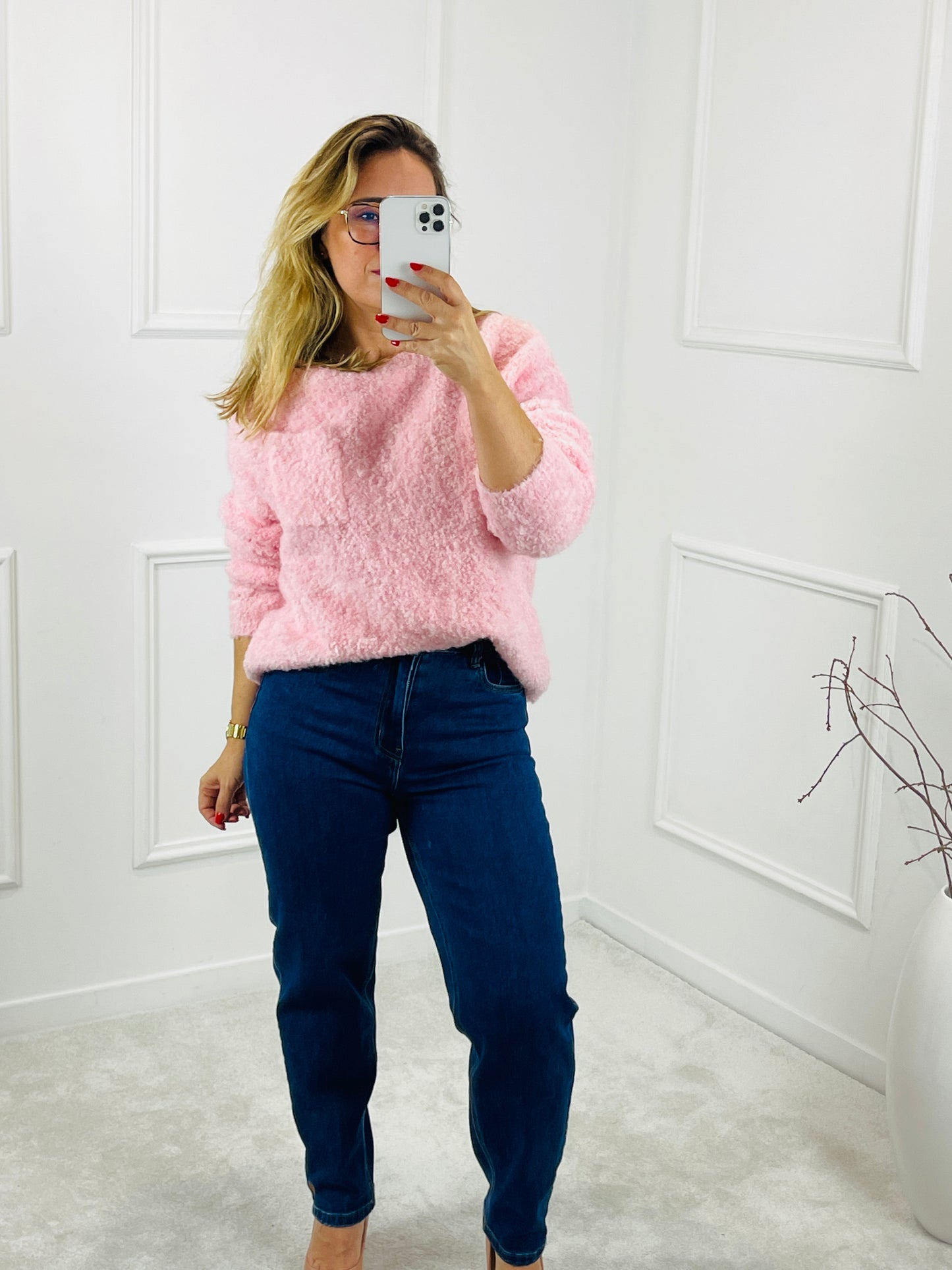 CAMISOLA MALHA COM BOTÕES GOLD NO OMBRO ROSA