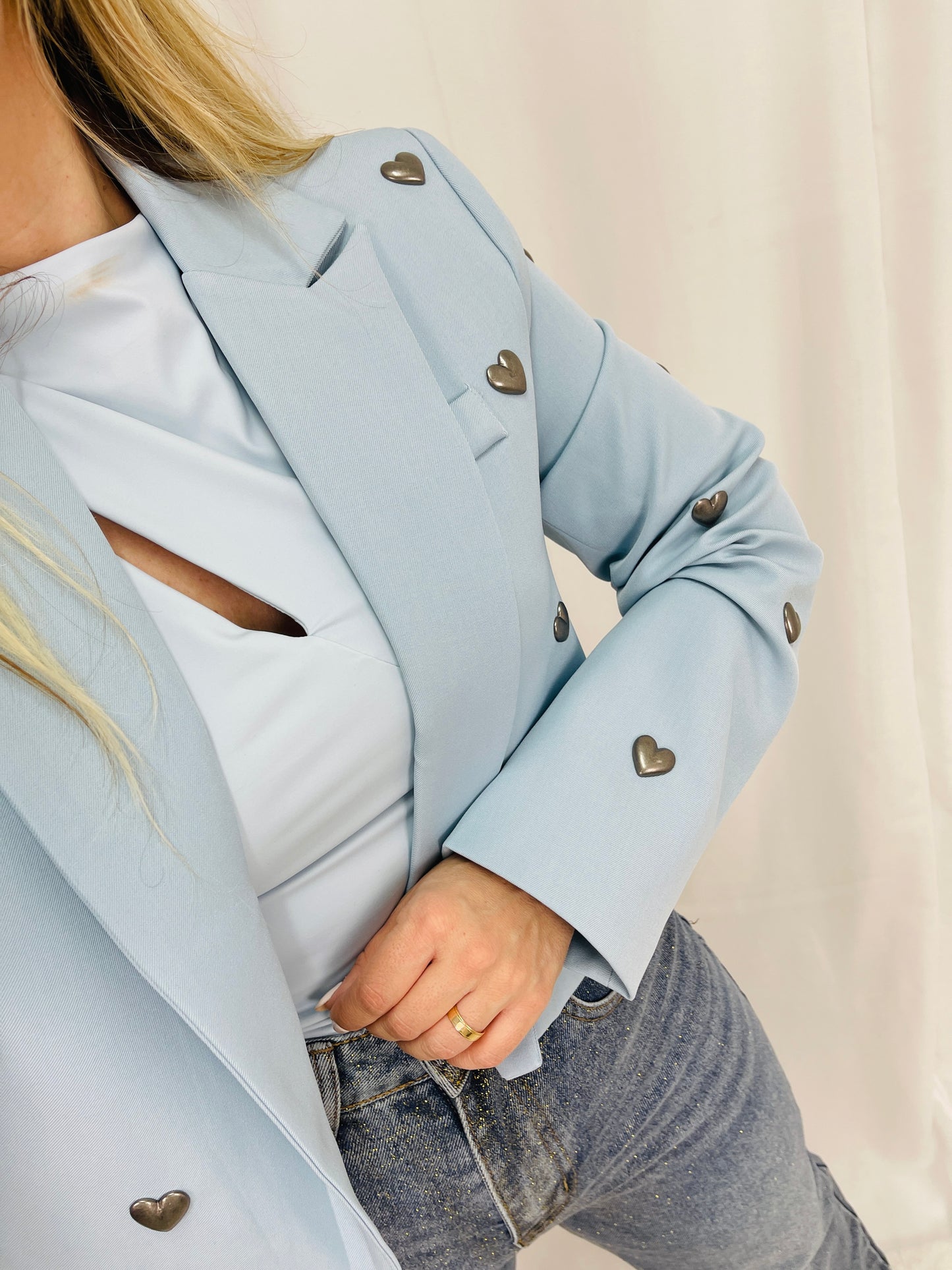 BLAZER CURTO COM CORAÇÕES MOCHY
