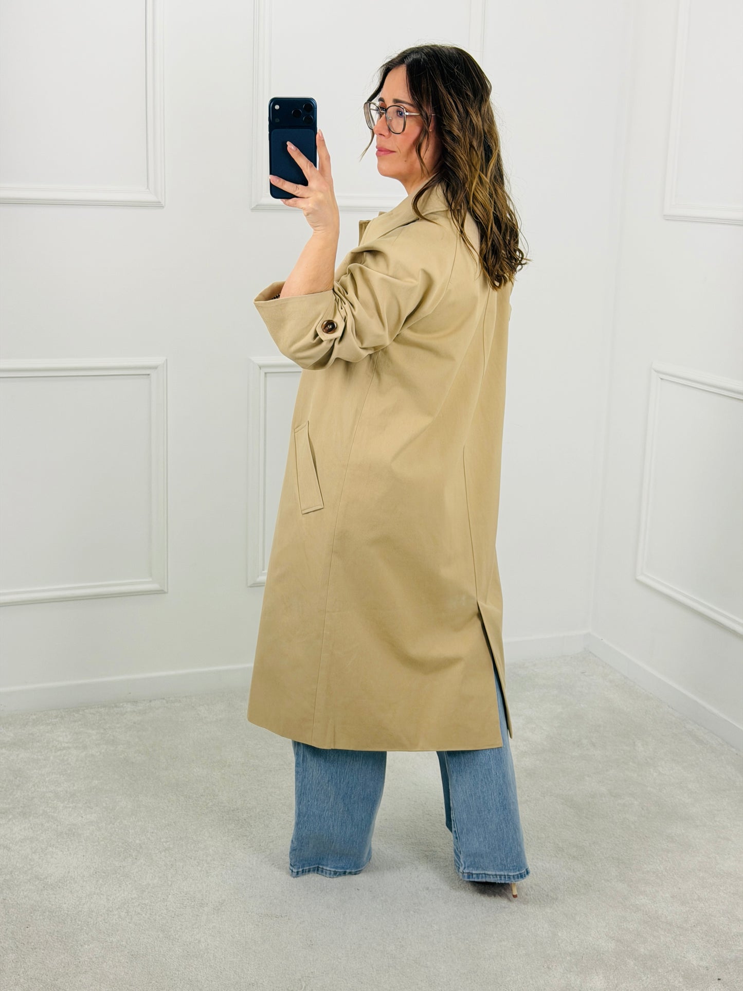 TRENCH COAT BEGE COMPRIDA