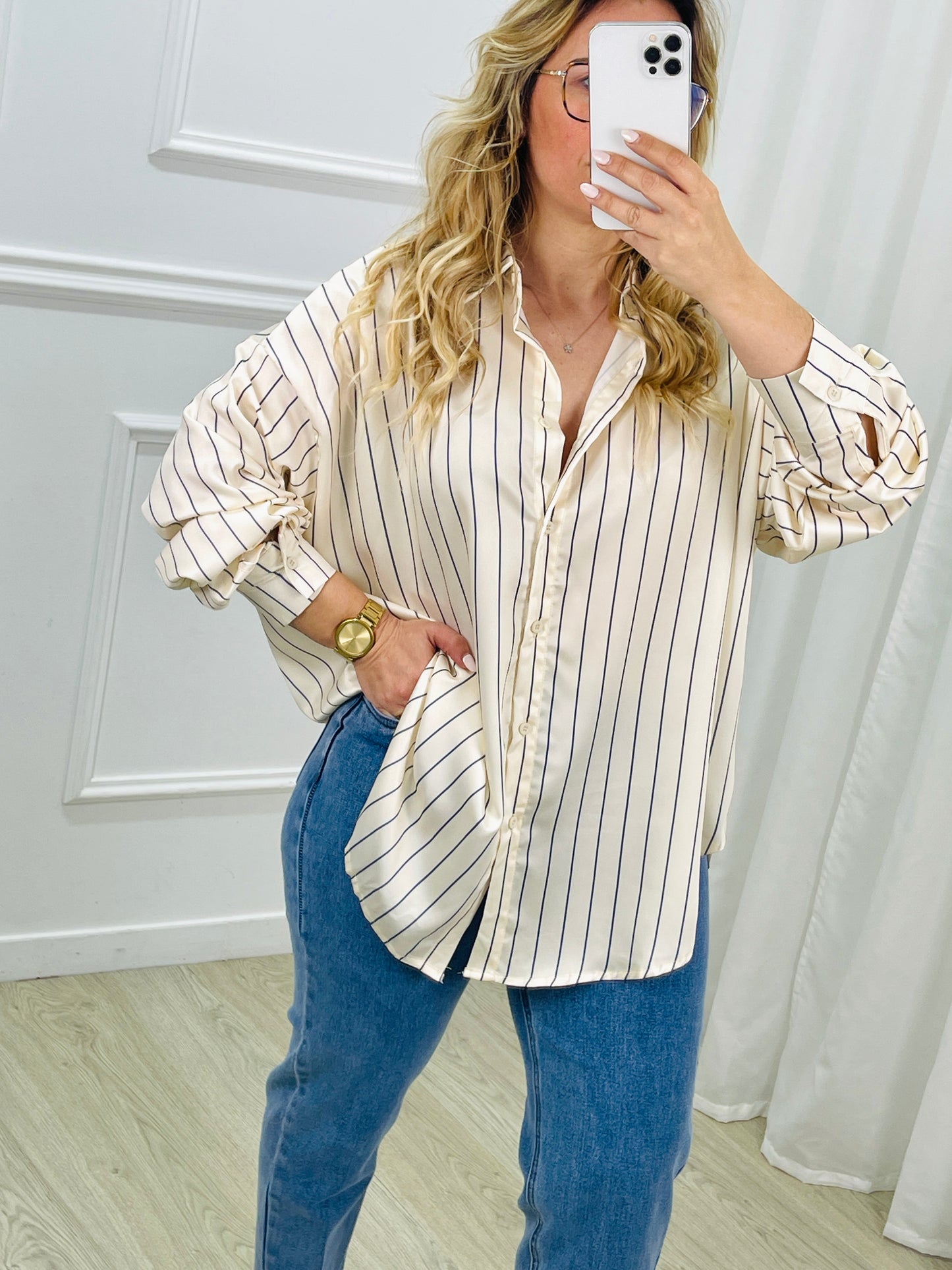 CAMISA CETIM STRIPES MOCHY