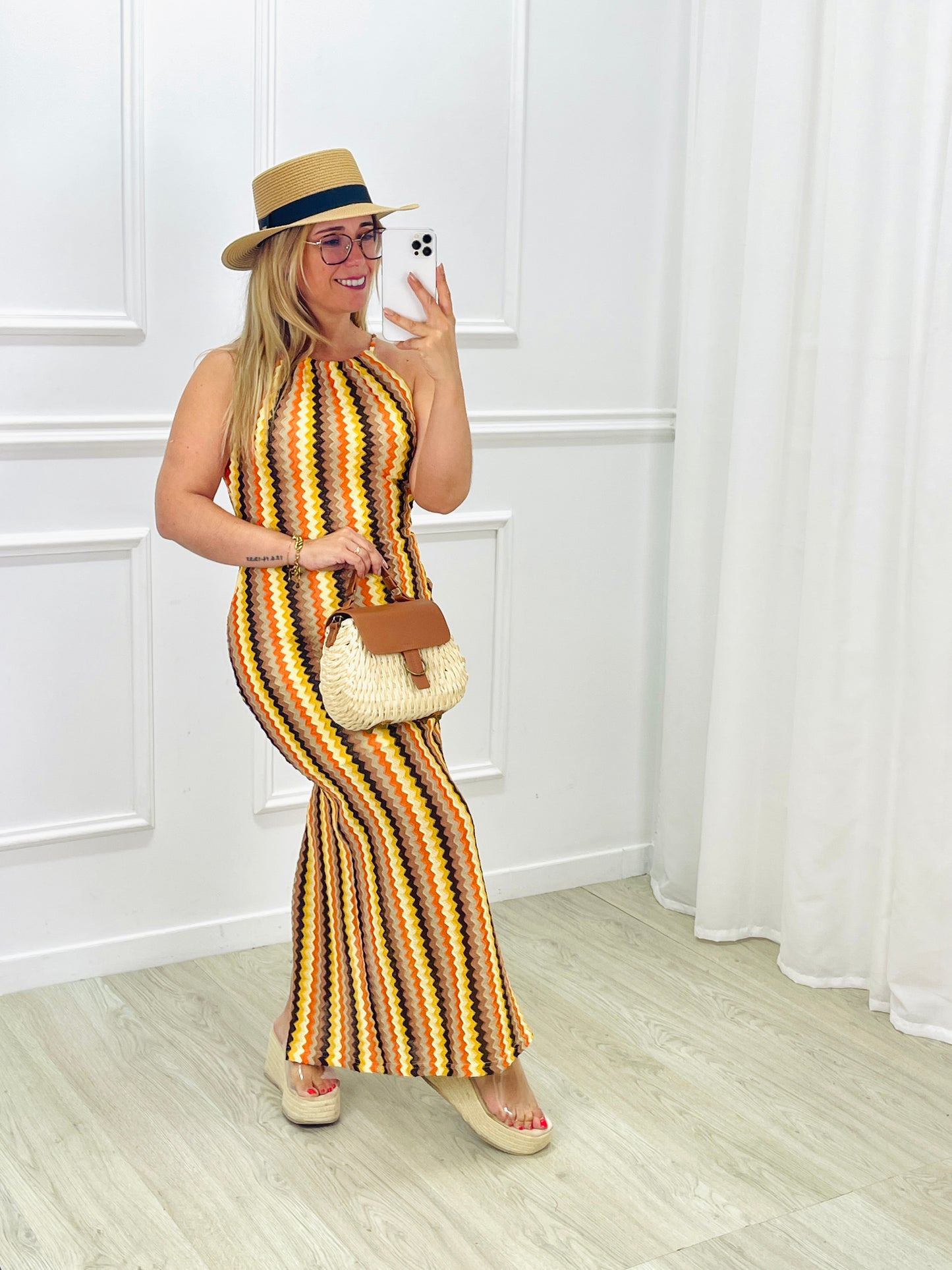 VESTIDO MULTICOR COMPRIDO
