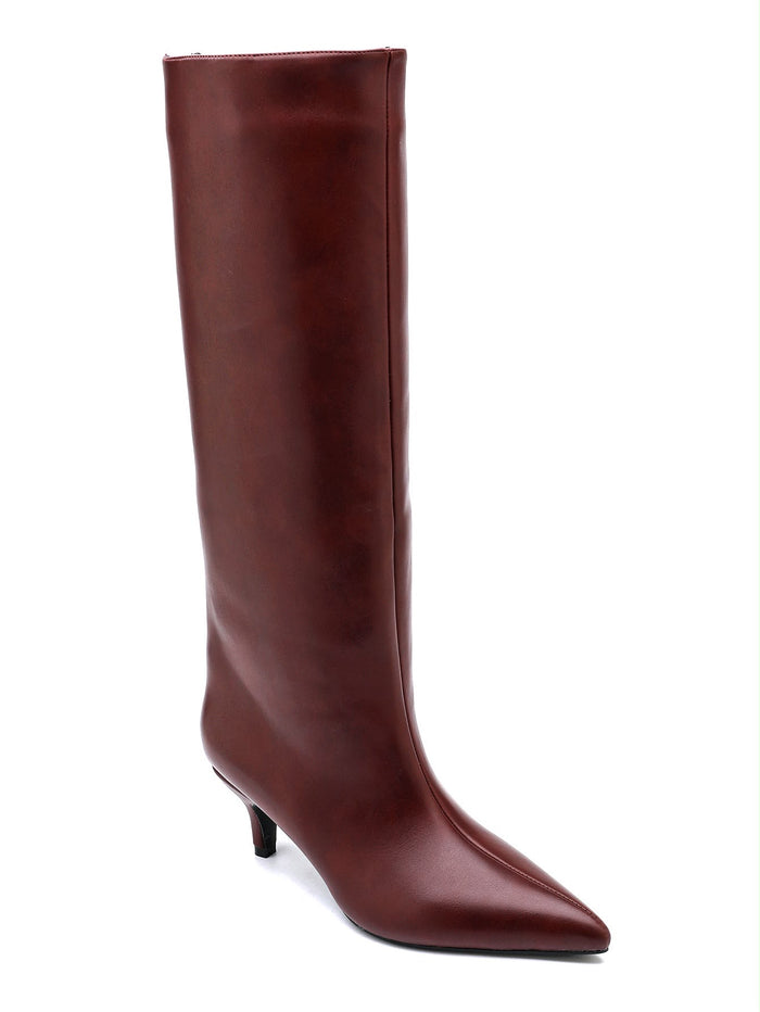 Bota com Tacão Bordeaux