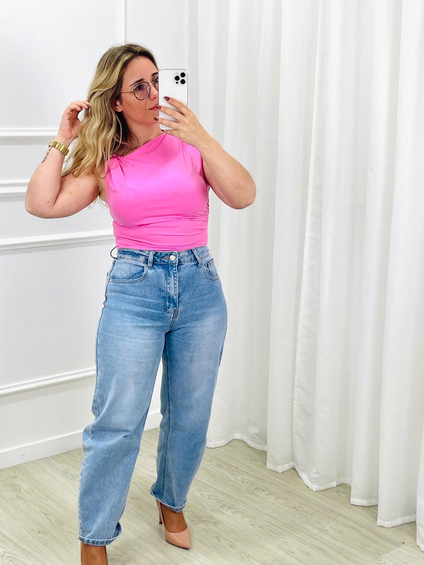 CAMISOLA DETALHE GOLD ROSA