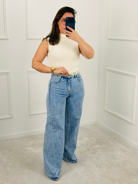 CALÇA DE GANGA WIDE LEG PUSH UP