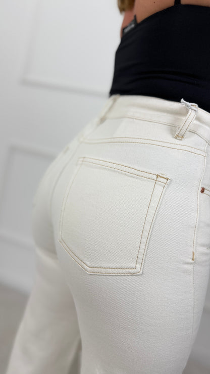 CALÇA DE GANGA WIDE LEG BRANCO