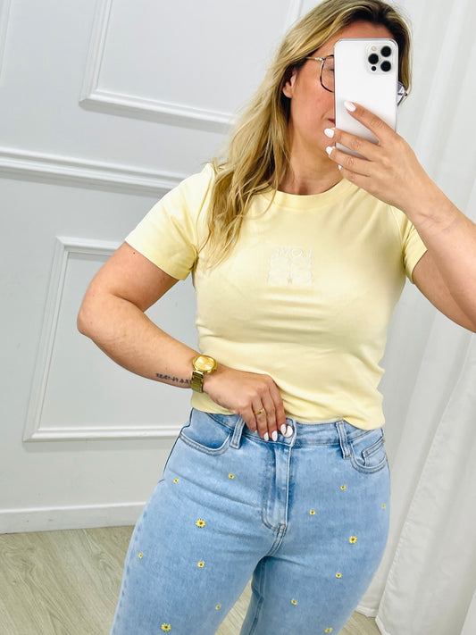 TSHIRT LOVE AMARELO