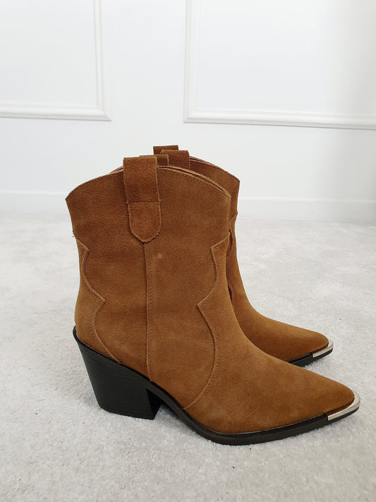 BOTA TEXANA EM PELE CAMEL