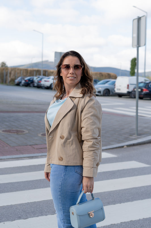 TRENCH COAT CURTA BEGE