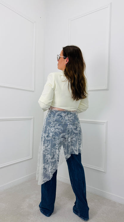 BLAZER ELEGANCE COM RENDA BRANCO MOCHY