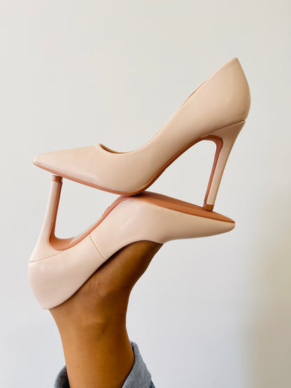 NUDE THIN HEEL SHOES