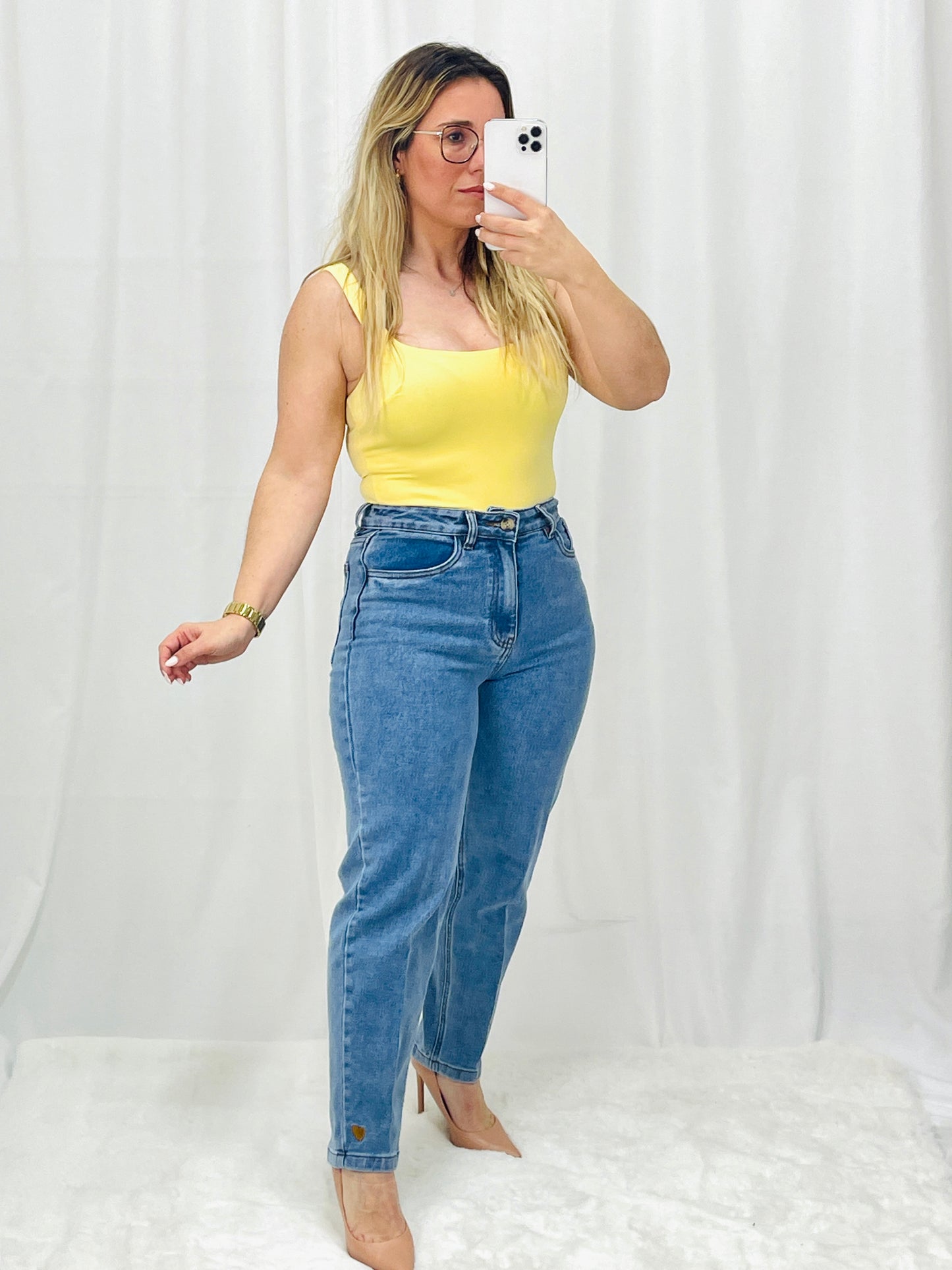 CALÇA DE GANGA MOM FIT KATE