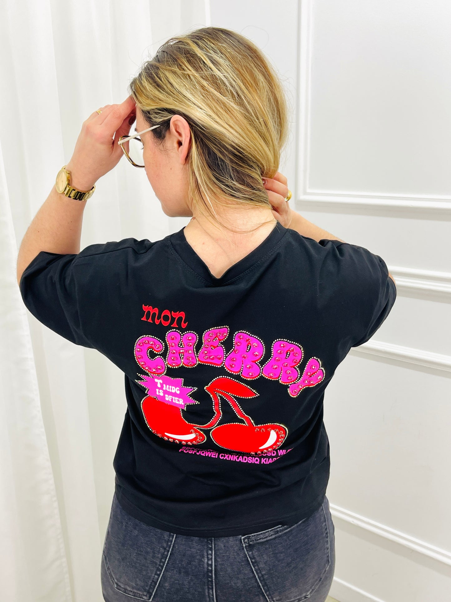TSHIRT CHERRY PRETO