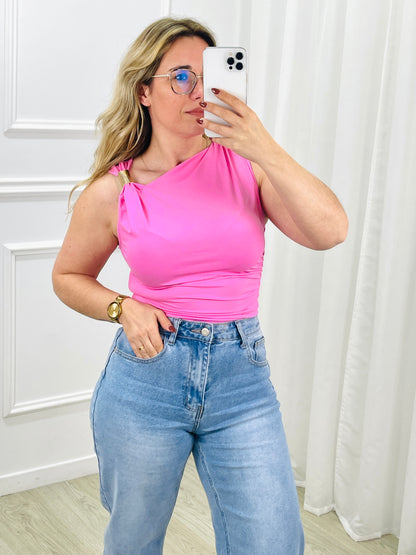 CAMISOLA DETALHE GOLD ROSA