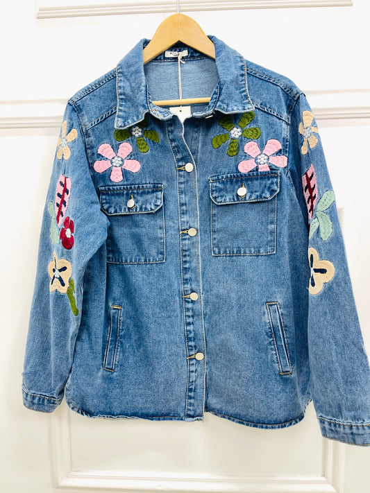 SOBRECAMISA GANGA FLOR BORDADA