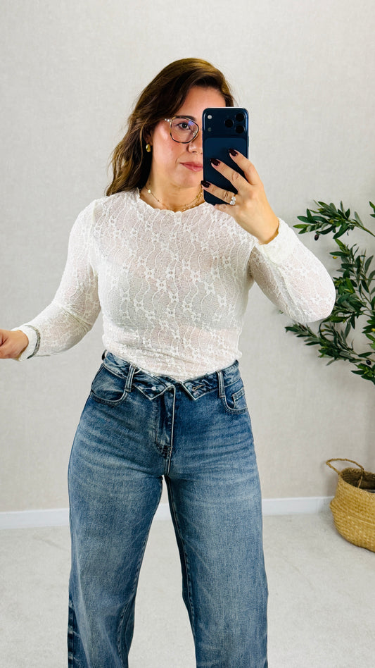 Camisola Textura Semi-transparente