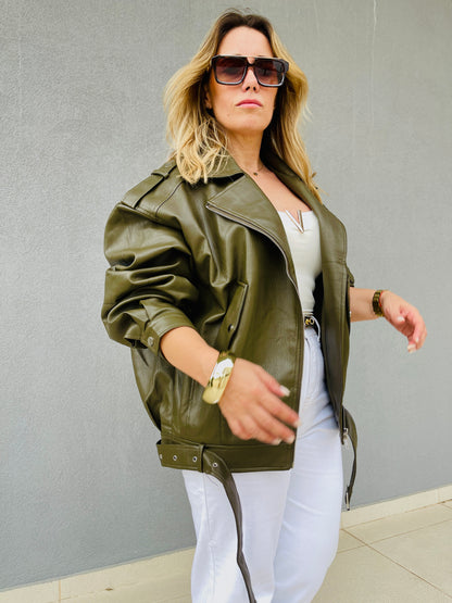 BLUSÃO OVERSIZED ECOPELE VERDE