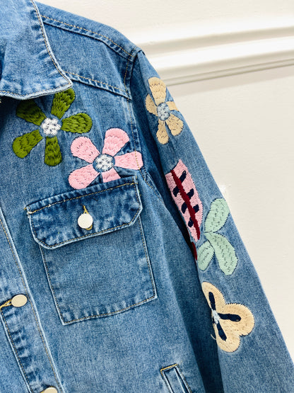 SOBRECAMISA GANGA FLOR BORDADA