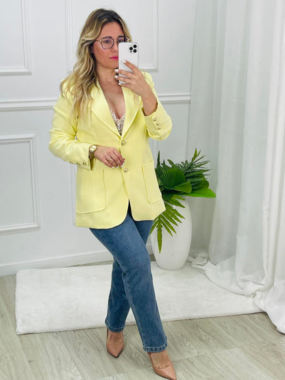 BLAZER COM BOLSOS CHAPA AMARELO