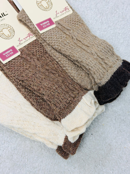 MEIA EM LÃ E CASHMERE PACK3