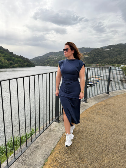 VESTIDO MIDI DETALHE GOLD