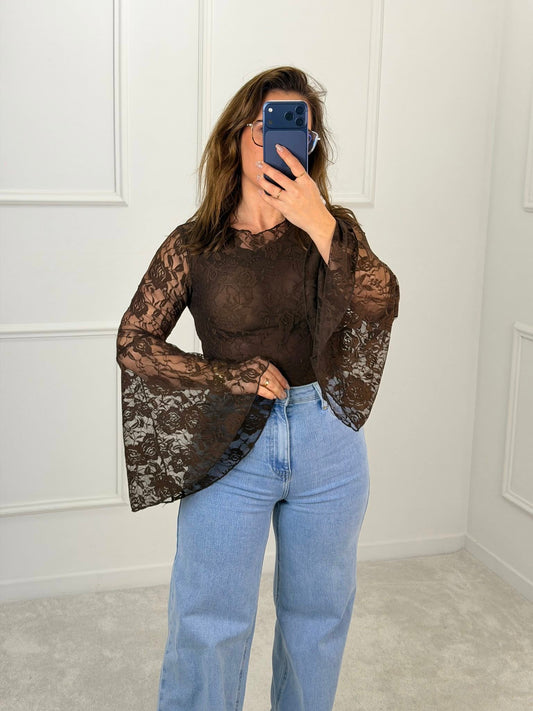 BODY RENDA MANGA COMPRIDA