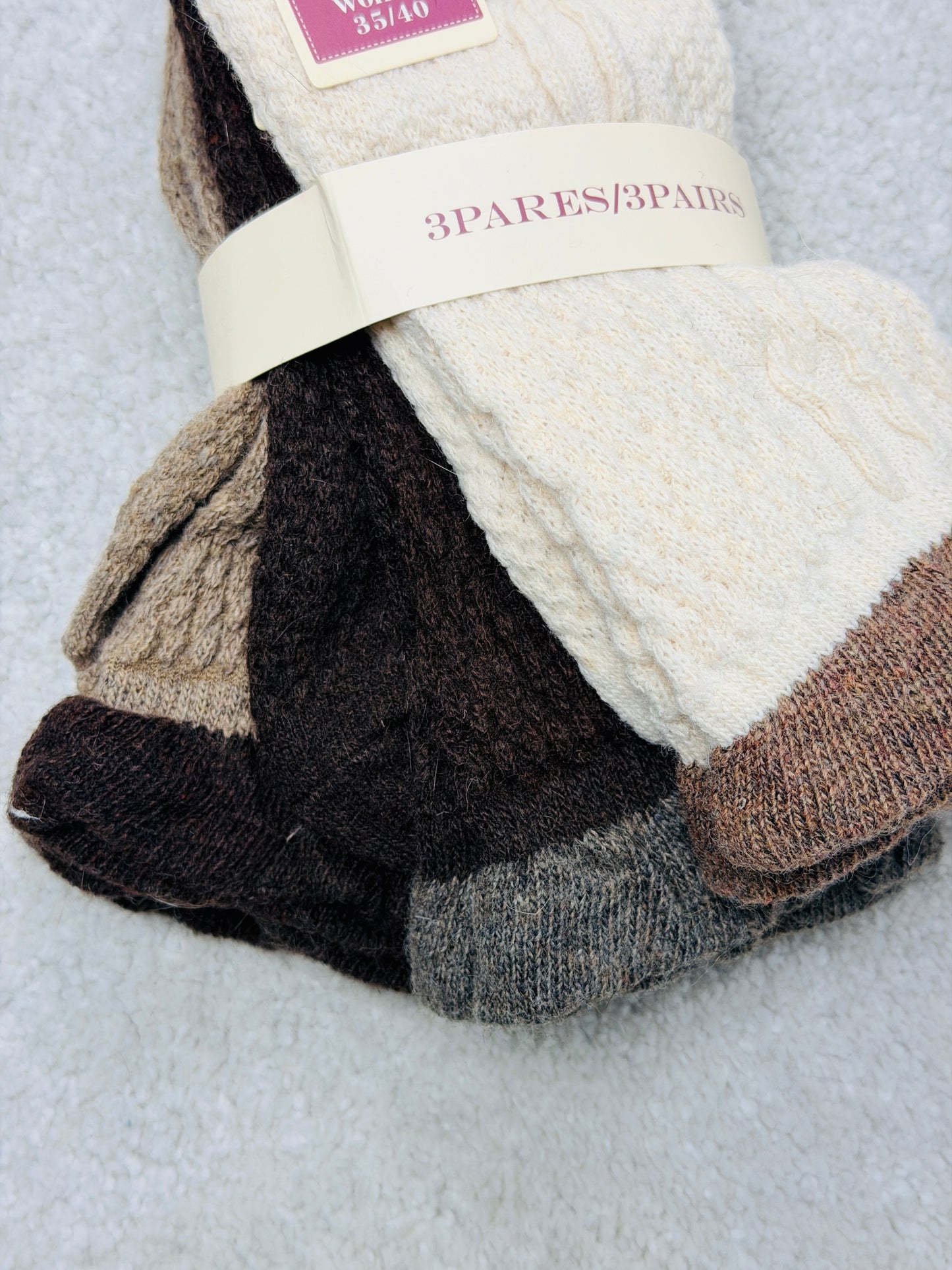 MEIA EM LÃ E CASHMERE PACK3
