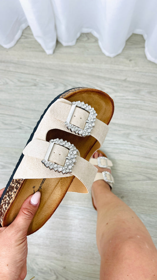 CHINELO BEGE COM BRILHO