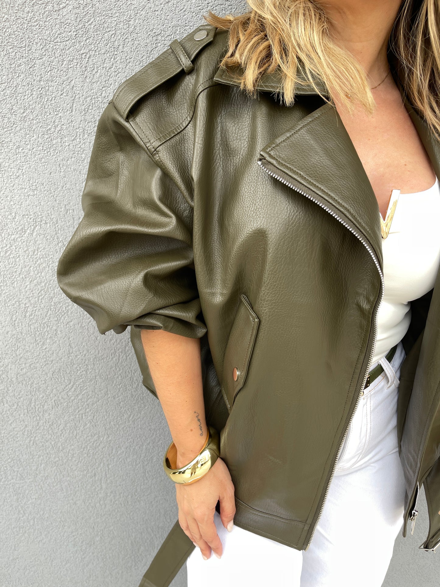 BLUSÃO OVERSIZED ECOPELE VERDE