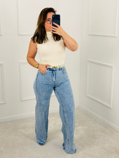 CALÇA DE GANGA WIDE LEG PUSH UP