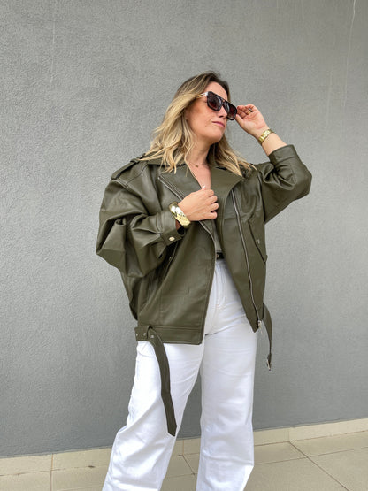 BLUSÃO OVERSIZED ECOPELE VERDE
