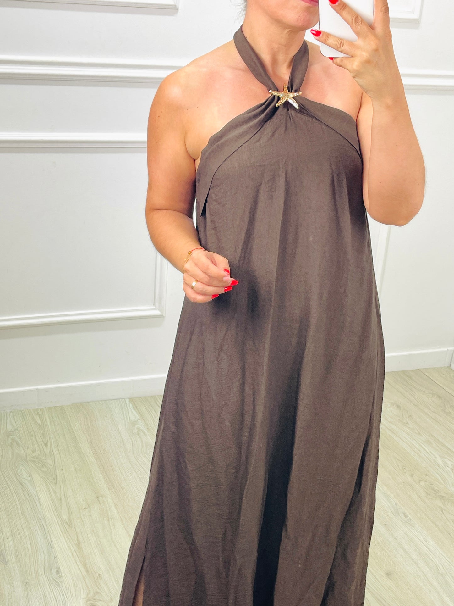 VESTIDO SEM COSTAS ESTRELA