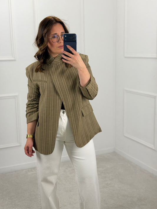 BLAZER ASSIMÉTRICO XADREZ